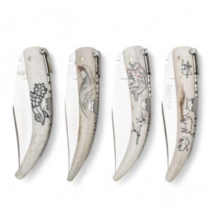 Navaja Juan Luis Vergara Punta de ciervo nº1 SCRIMSHAW - Imagen 2