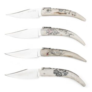 Navaja Juan Luis Vergara Punta de ciervo nº1 SCRIMSHAW - Imagen 1