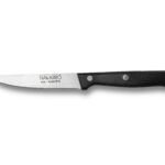 Cuchillo filetero de acero inoxidable Cuchillería Navarro con mango negro.